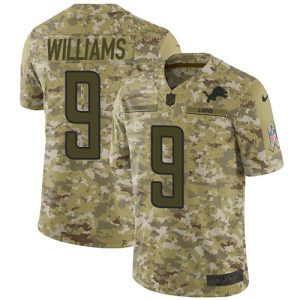 Comfortable Chic Luxurious Premium Lions #9 Jameson Williams Camo Men's Stitched NFL Limited 2018 Salute To Service Jersey
