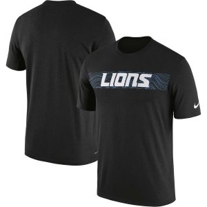 Comfortable Classic Fantastic High Quality Detroit Lions Sideline Seismic Legend Performance T-Shirt Black