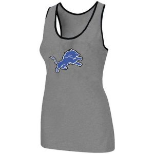 Comfortable Exclusive Elegant Women's Detroit Lions Big Logo Tri-Blend Racerback Stretch Tank Top Light Grey
