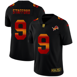 Comfortable Exquisite Exclusive Graceful Detroit Lions #9 Matthew Stafford Men's Black Red Orange Stripe Vapor Limited NFL Jersey