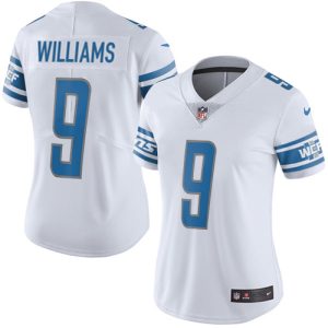 Comfortable Eye - catching Luxurious High Quality Lions #9 Jameson Williams White Women's Stitched NFL Vapor Untouchable Limited Jersey