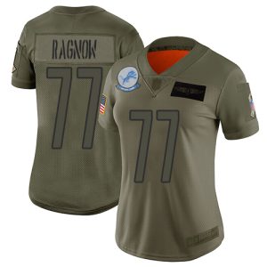 Comfortable Graceful Chic Lions #77 Frank Ragnow Camo Women's Stitched NFL Limited 2019 Salute to Service Jersey