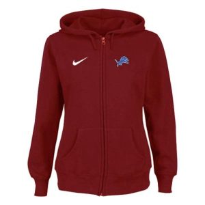 Comfortable Graceful Detroit Lions Ladies Tailgater Full Zip Hoodie Red