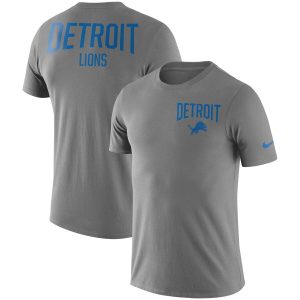 Comfortable Handsome Detroit Lions Sideline Facility Performance T-Shirt Gray