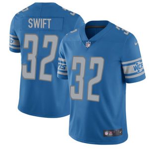 Comfortable Impressive Lions #32 D'Andre Swift Blue Team Color Youth Stitched NFL Vapor Untouchable Limited Jersey