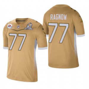 Comfortable Marvelous Detroit Lions #77 Frank Ragnow 2021 NFC Pro Bowl Game Gold NFL Jersey
