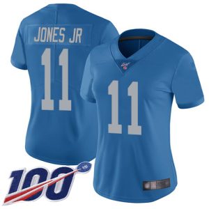 Comfortable Marvelous Sleek Lions #11 Marvin Jones Jr Blue Throwback Women's Stitched NFL 100th Season Vapor Limited Jersey