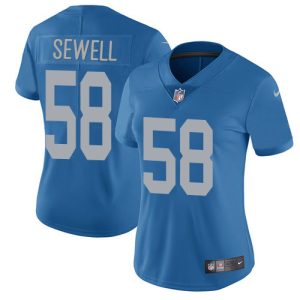 Comfortable Outstanding Handsome Detroit Lions #58 Penei Sewell Blue Throwback Women's Stitched NFL Vapor Untouchable Limited Jersey