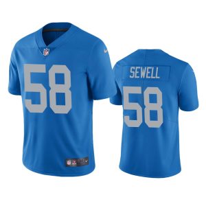 Comfortable Superb Detroit Lions #58 Penei Sewell Blue Throwback Men's Stitched NFL Vapor Untouchable Limited Jersey