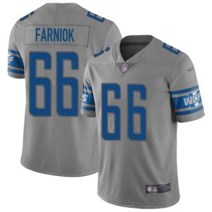 Cool Alluring Lions #66 Matt Farniok Gray Men's Stitched NFL Limited Inverted Legend Jersey