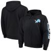 Cool Alluring Stunning Marvelous Detroit Lions G-III Sports by Carl Banks Post Route Full-Zip Hoodie Black