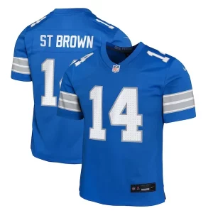 Cool Exclusive Amon-Ra St. Brown Detroit Lions Nike Youth Team Player Game Jersey - Blue