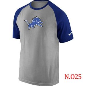 Cool Exquisite Authentic Luxurious Detroit Lions Ash Tri Big Play Raglan NFL T-Shirt Grey/Blue