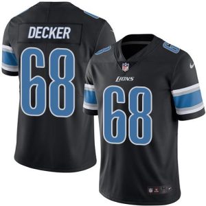Cool Luxurious Lions #68 Taylor Decker Black Men's Stitched NFL Limited Rush Jersey