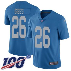 Cool Stunning Elegant Gorgeous Lions #26 Jahmyr Gibbs Blue Throwback Men's Stitched NFL 100th Season Vapor Untouchable Limited Jersey