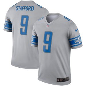 Cool Stunning Exquisite Detroit Lions #9 Matthew Stafford Inverted Legend Jersey Gray