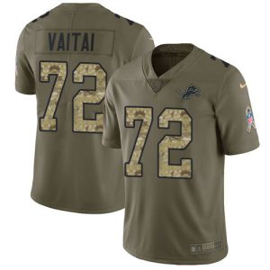 Cool Superb Premium Lions #72 Halapoulivaati Vaitai Olive/Camo Men's Stitched NFL Limited 2017 Salute To Service Jersey