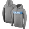 Dashing Comfortable Chic High Quality Men's Detroit Lions Gray Sideline Team Performance Pullover Hoodie