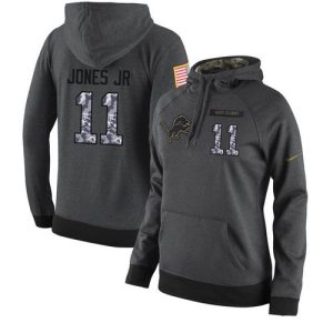 Dashing Cool Superb Marvelous NFL Women's Detroit Lions #11 Marvin Jones Jr Stitched Black Anthracite Salute to Service Player Performance Hoodie