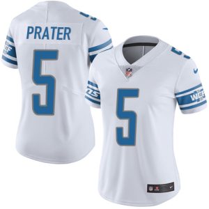 Dashing Eye - catching Handsome Comfortable Lions #5 Matt Prater White Women's Stitched NFL Vapor Untouchable Limited Jersey
