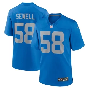 Dashing Graceful Penei Sewell Detroit Lions Nike Alternate Game Jersey - Blue