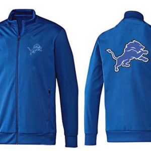 Dashing High Quality Superb Stylish NFL Detroit Lions Team Logo Jacket Blue_1