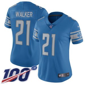 Dashing Luxurious Cool Fabulous Lions #21 Tracy Walker Light Blue Team Color Women's Stitched NFL 100th Season Vapor Untouchable Limited Jersey