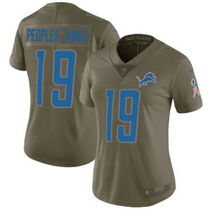 Dashing Marvelous Stylish Lions #19 Donovan Peoples-Jones Olive Women's Stitched NFL Limited 2017 Salute To Service Jersey