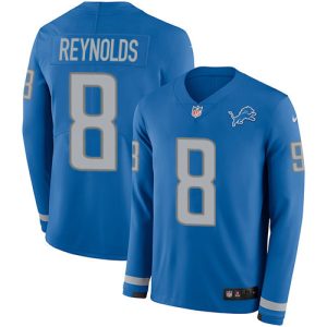 Dashing Modern Gorgeous Elegant Lions #8 Josh Reynolds Blue Team Color Men's Stitched NFL Limited Therma Long Sleeve Jersey