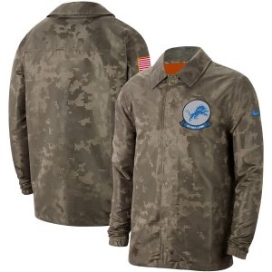 Dashing Smart Men's Detroit Lions Camo 2019 Salute to Service Sideline Full-Zip Lightweight Jacket