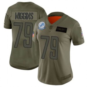Dashing Stylish Lions #79 Kenny Wiggins Camo Women's Stitched NFL Limited 2019 Salute To Service Jersey