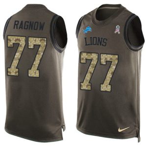 Elegant Attractive Impressive Alluring Lions #77 Frank Ragnow Green Men's Stitched NFL Limited Salute To Service Tank Top Jersey