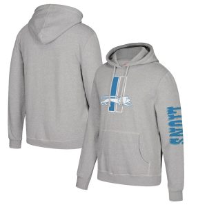 Elegant Classic Detroit Lions Mitchell & Ness Classic Team Pullover Hoodie Heathered Gray