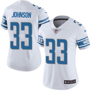 Elegant Comfortable Luxurious Lions #33 Kerryon Johnson White Women's Stitched NFL Vapor Untouchable Limited Jersey