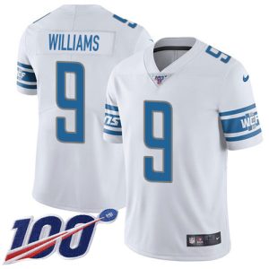 Elegant Handsome Lions #9 Jameson Williams White Youth Stitched NFL 100th Season Vapor Untouchable Limited Jersey