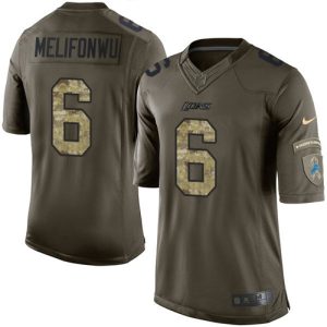 Elegant Stunning Lions #6 Ifeatu Melifonwu Green Men's Stitched NFL Limited 2015 Salute to Service Jersey