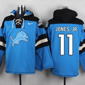 Elegant Stylish Exquisite Attractive Lions #11 Marvin Jones Jr Blue Player Pullover NFL Hoodie
