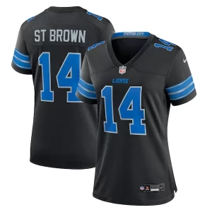 Exclusive Authentic Amon-Ra St. Brown Detroit Lions Nike Women's 2nd Alternate Game Jersey - Black