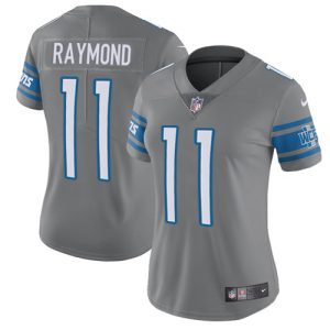 Exclusive Fantastic Attractive Comfortable Lions #11 Kalif Raymond Gray Women's Stitched NFL Limited Rush Jersey