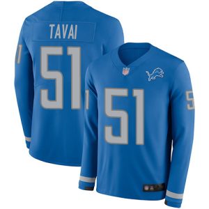 Exclusive Gorgeous Lions #51 Jahlani Tavai Blue Team Color Men's Stitched NFL Limited Therma Long Sleeve Jersey