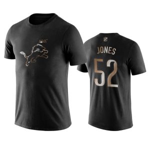 Exclusive High Quality Gorgeous Authentic Lions #52 Christian Jones Black NFL Black Golden 100th Season T-Shirts