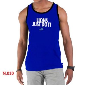 Exclusive Superb Authentic Men's NFL Detroit Lions Sideline Legend Authentic Logo Tank Top Blue_1