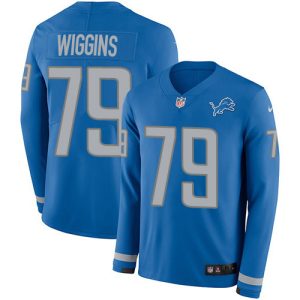 Exclusive Superb Graceful Smart Lions #79 Kenny Wiggins Blue Team Color Youth Stitched NFL Limited Therma Long Sleeve Jersey