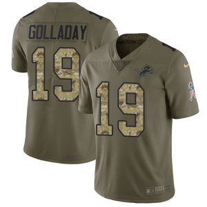 Exclusive Superb Lions #19 Kenny Golladay Olive/Camo Youth Stitched NFL Limited 2017 Salute to Service Jersey