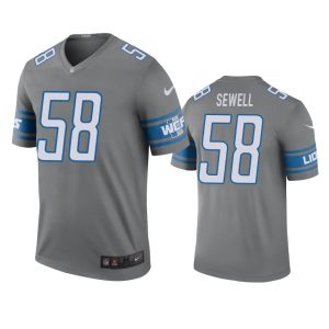 Exclusive Superb Stunning Detroit Lions #58 Penei Sewell Gray Men's Stitched NFL Limited Rush Jersey