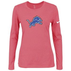 Exquisite Attractive Women's Detroit Lions Of The City Long Sleeve Tri-Blend NFL T-Shirt Pink