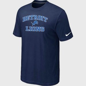 Exquisite Authentic Chic Dashing NFL Detroit Lions Heart & Soul NFL T-Shirt Midnight Blue