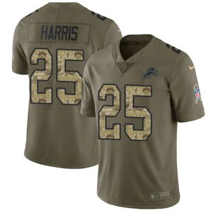 Exquisite Classic Lions #25 Will Harris Olive/Camo Men's Stitched NFL Limited 2017 Salute To Service Jersey