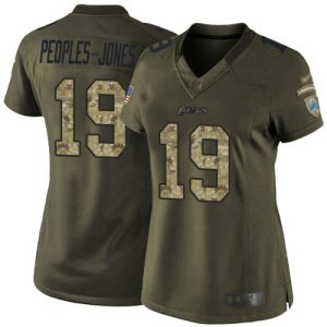 Exquisite Dashing Superb Lions #19 Donovan Peoples-Jones Green Women's Stitched NFL Limited 2015 Salute to Service Jersey