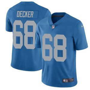 Exquisite Fabulous Eye - catching Unique Lions #68 Taylor Decker Blue Throwback Men's Stitched NFL Vapor Untouchable Limited Jersey